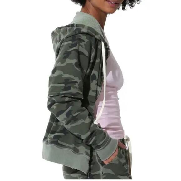Electric & Rose Camo Zip Hoodie Women’s Small Soft Terry Loungewear Boho - Picture 2 of 8